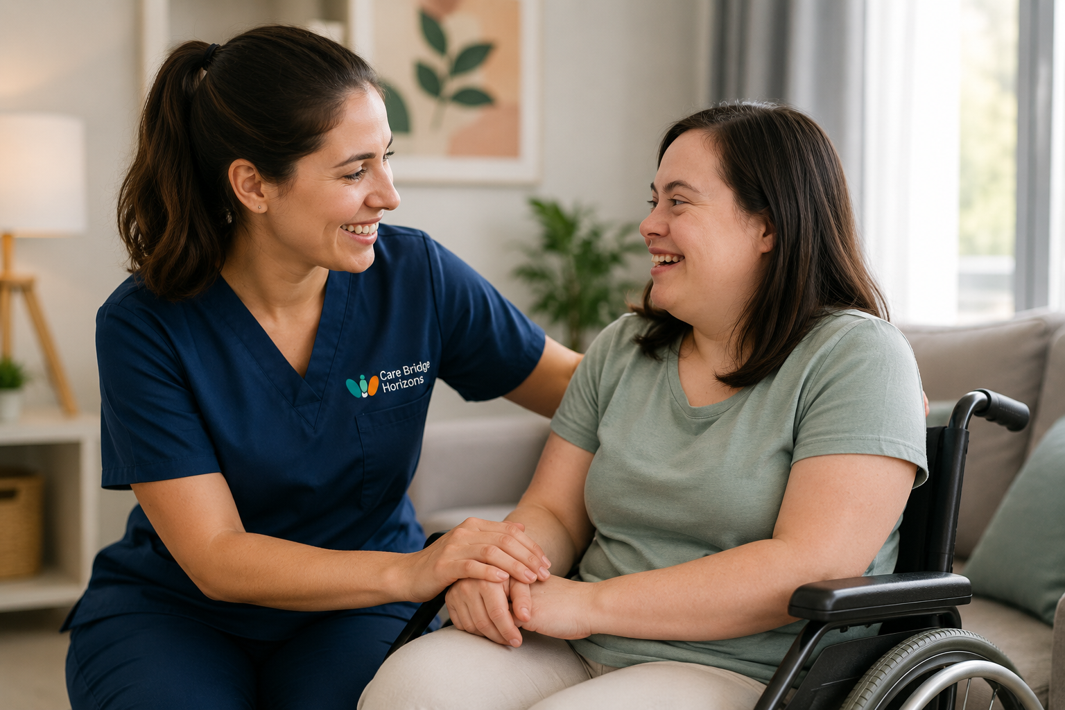 Care Bridge Horizons support worker providing person-centred support