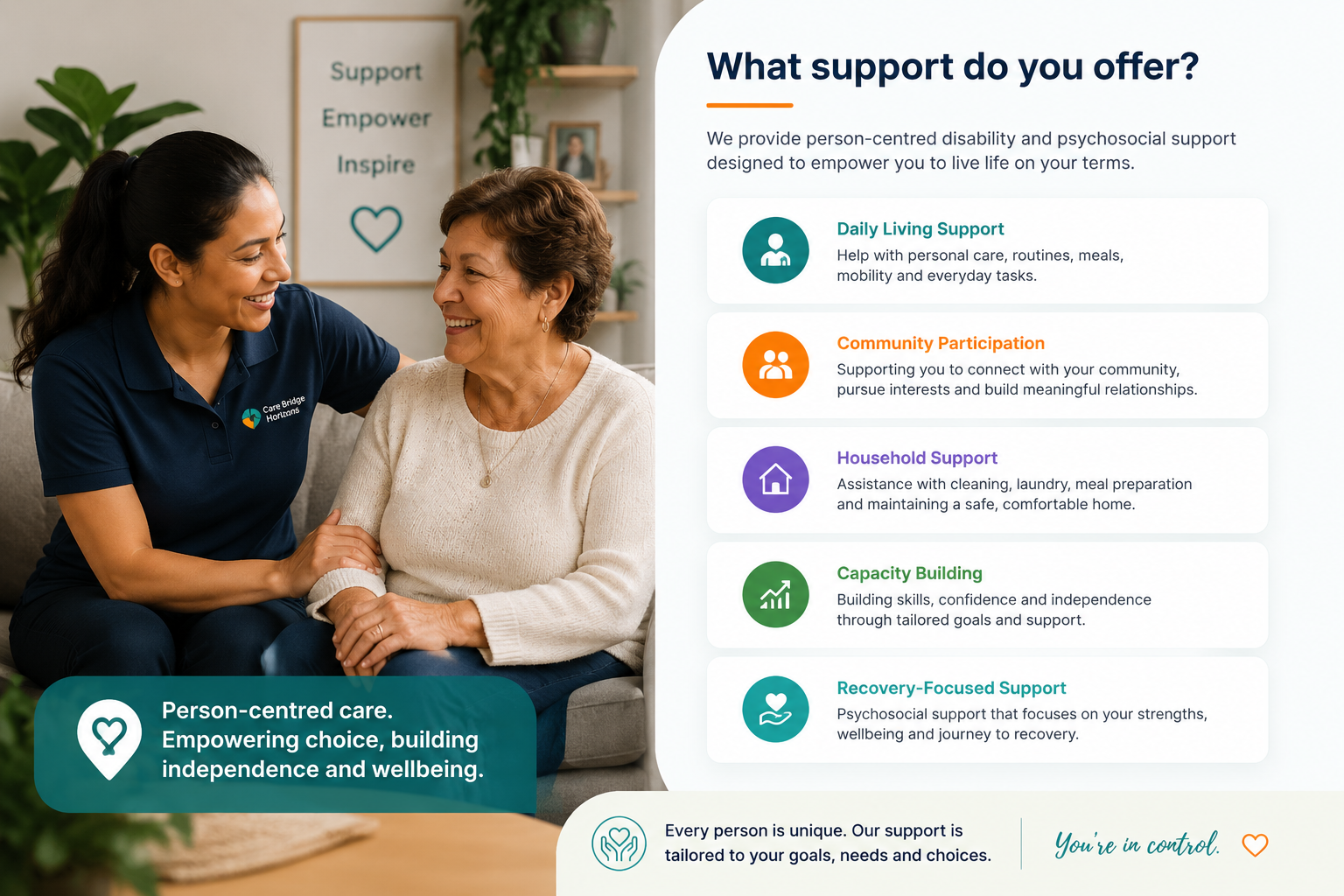 What support does Care Bridge Horizons offer?